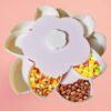 Creative Flower Petal Fruit Plate Candy Storage Box 5 Grids Nuts Snack Tray Rotating Flowers Food Gift Box for Party Wedding